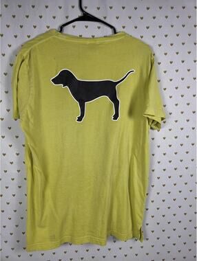 Victorias Secret PINK yellow dog Logo Oversized Campus Tee Shirt MEDIUM